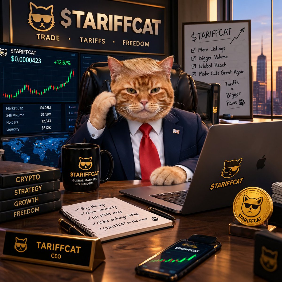 Azekbest's tweet photo. 🐱🔥 Meet $TARIFFCAT — a project combining a growing community with an XBTC reward mechanism. 👀💰
Hold $TARIFFCAT and participate in the project’s XBTC rewards.
Check the mechanics, DYOR, and see what the community is building. 🚀
CA: 6KUDKFNhHiKAkfKrpxVxiYcWiMY7CABbyCkENdhiBUQb https://t.co/dWsER1PvIa