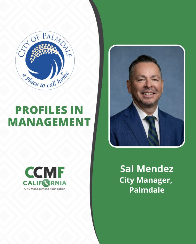 cacitymanagers's tweet photo. New CCMF Profiles in Management interview features City of Palmdale City Manager Salvador Mendez! 
Read the full interview: https://t.co/a9bS0bdmVc https://t.co/A8n7Mgv9bi