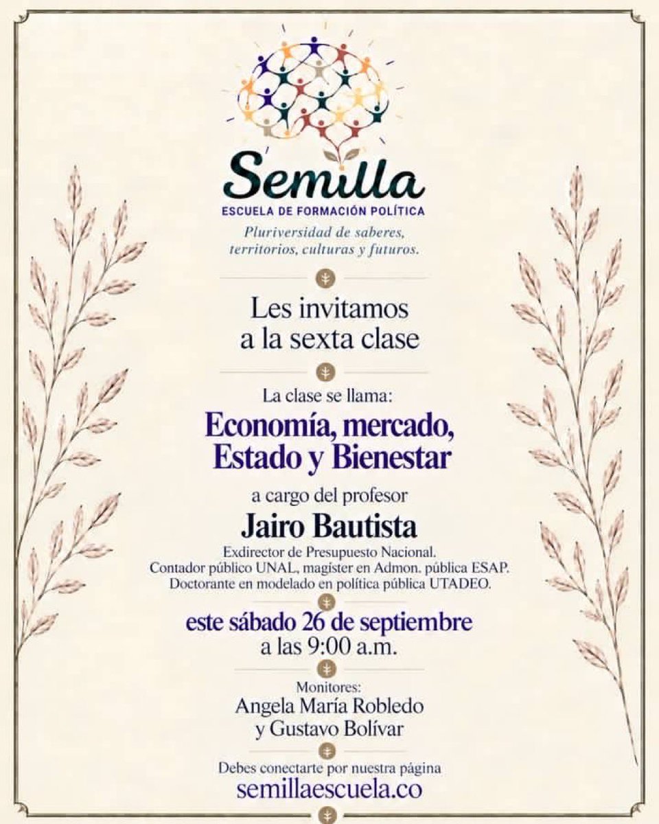 GustavoBolivar's tweet photo. La clase de mañana en @EscuelaSemilla 
Ingreso aquí https://t.co/30uTXwv7KE

Favor RT https://t.co/26FfpPm5Lv