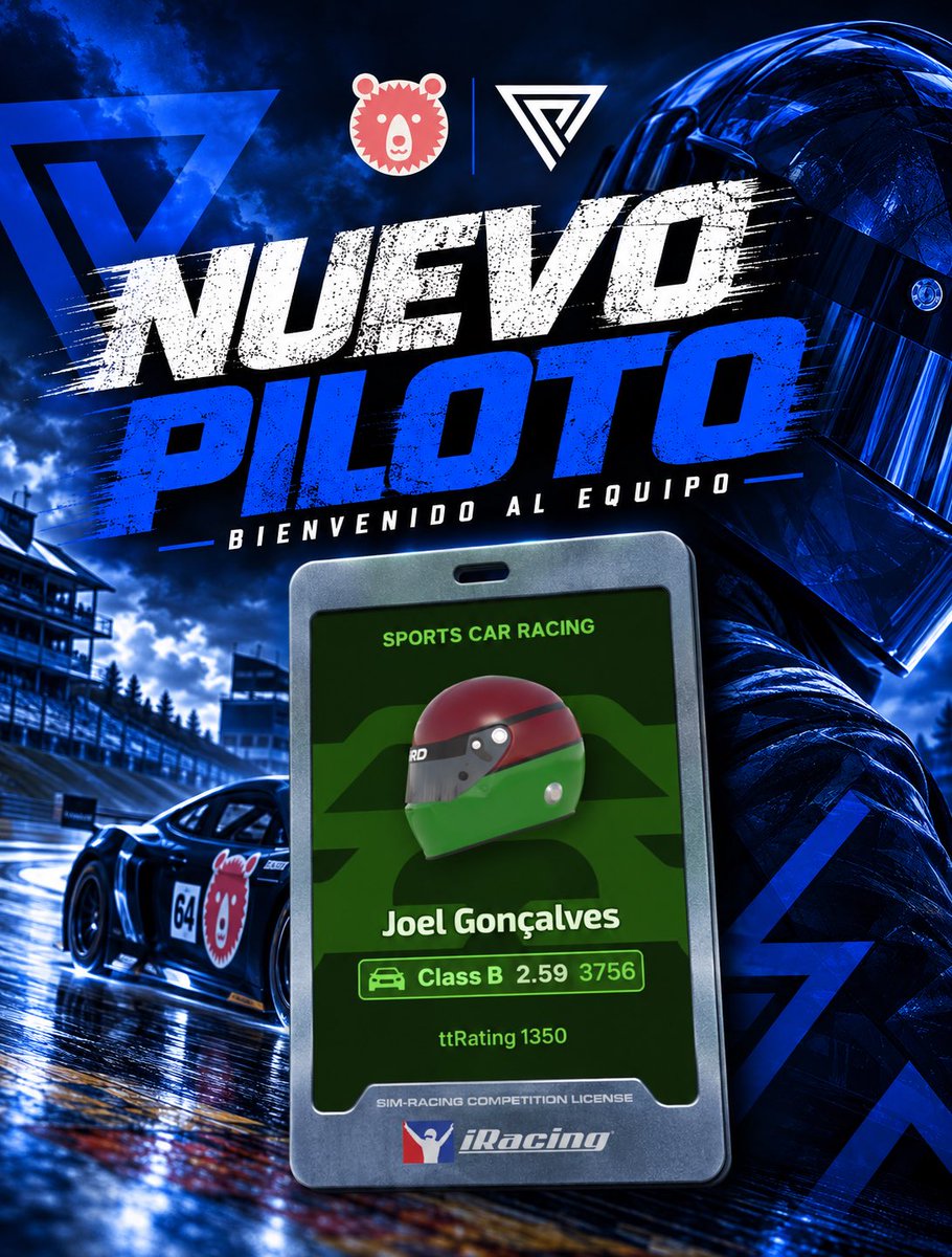 Principality_es's tweet photo. 🏁 Nueva incorporación a nuestra sección de iRacing

Damos la bienvenida a Joel Gonçalves, que se suma a las filas de Principality Asturtel 💙

¡Bienvenido, Joel! A disfrutar y darlo todo en pista 🏎️💨

#YourTurn #LifeClub #Asturias https://t.co/VzFZrMS71e