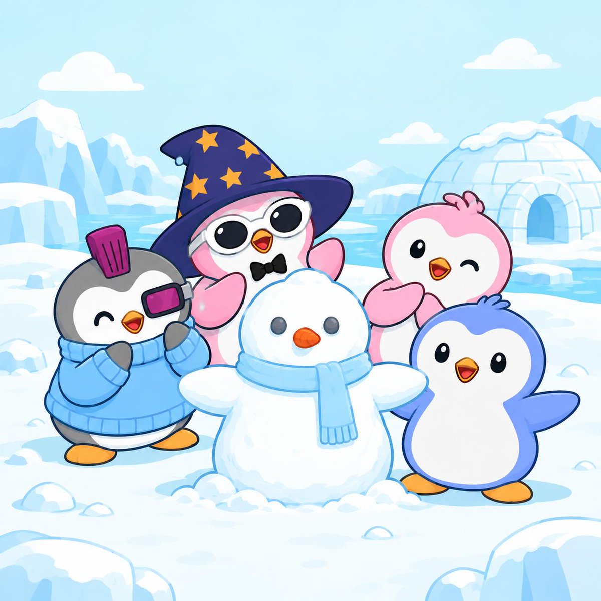 wodlonsol's tweet photo. Carrot beak, little scarf, big smile. Snow Wodl approved. 🐧 $WODL https://t.co/WxH8uMnvt9