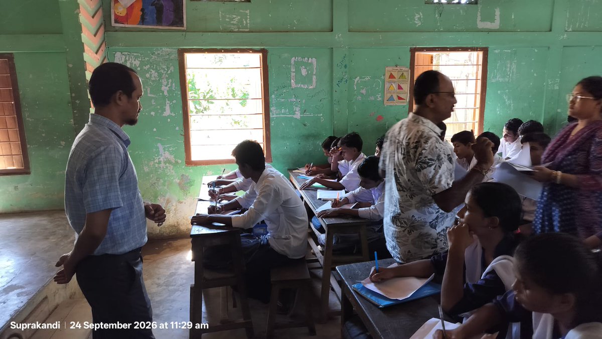 Dcsribhumi's tweet photo. On 24/09/26 Sri Jayanta Bora, ACS, ADC and Smti Priyanka Yumnam, ACS Asstt Commissioner Sribhumi visited schools with low performance in HSLC exams 2026, with measures aimed at improving the academic performance of the schools in the upcoming HSLC Examination. https://t.co/oalO8zW2f3