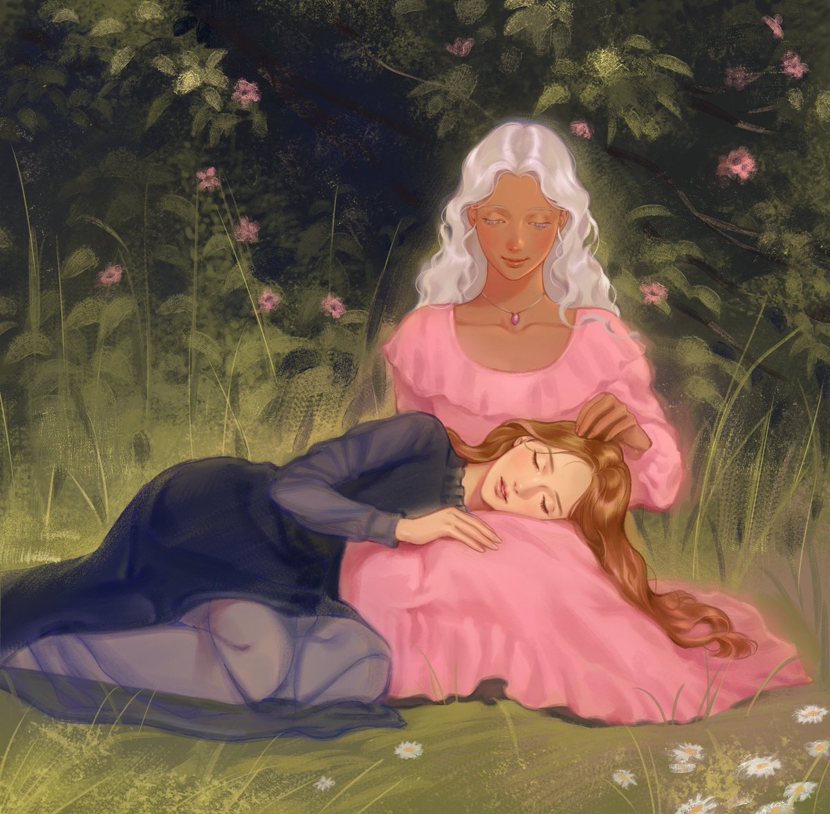 _discotraxxxx's tweet photo. dany e sansa por @yora_owo 🌷 #daensa #dovestorm #daenerystargaryen #sansastark https://t.co/wu4kds9eBt