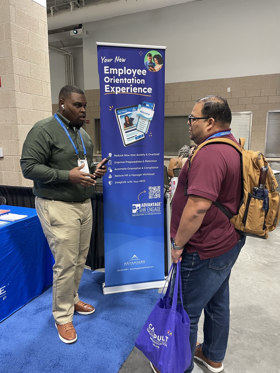 AdvantageDesign's tweet photo. What a time at #SHRMNC! 🥳

We had so much fun connecting with #HR leaders about new hire #orientation and the difference a strong first experience can make, and we're looking forward to keeping these conversations going! https://t.co/45KneMUIn0