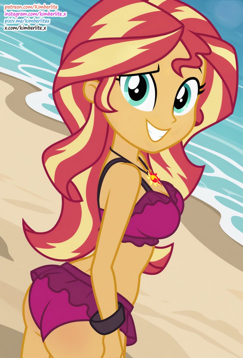 Kimberlite_y's tweet photo. Sunset Shimmer on the beach https://t.co/1U344kczr7