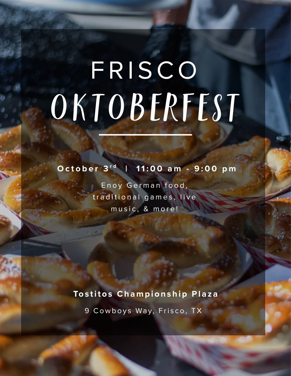 ModeraFrisco's tweet photo. Frisco Oktoberfest returns for its 7th year at The Star! π
Enjoy German food, live music, games, and stein contests. Celebrate with friends and unwind at home afterward! π‘
#moderafriscosquare #millcreekres #friscoapts https://t.co/VGEpZ81Uab