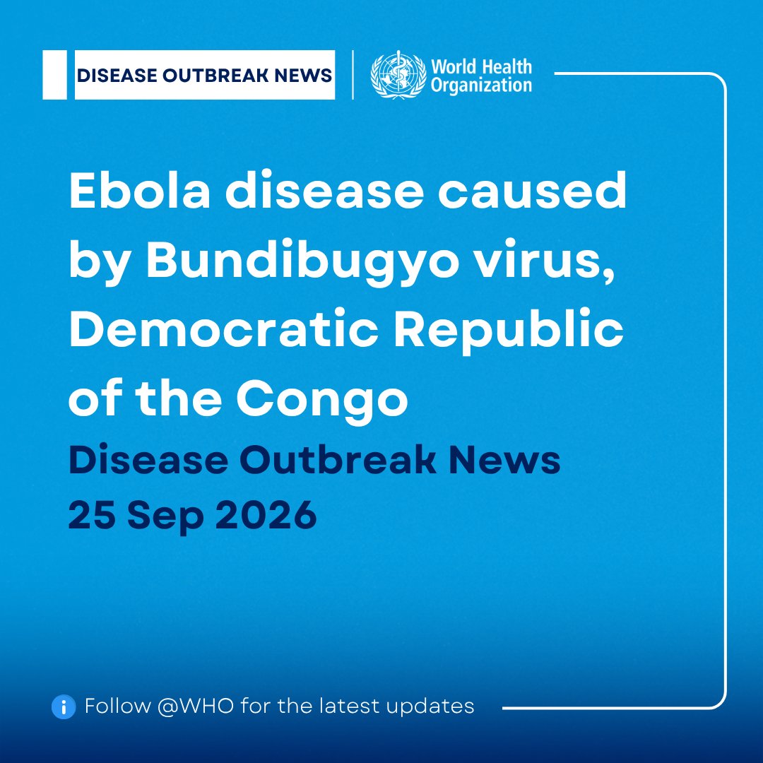 WHO's tweet photo. As of 23 September 2026, #DRC has reported 7890 confirmed cases, including 3799 deaths, with a case fatality ratio of 48.1%. 

At the national level, the number of new cases reported each day remains high. However, the situation varies across the country, with some provinces and health zones experiencing much higher levels of transmission than others.

Read the full disease outbreak news: https://t.co/s14XDcItgo