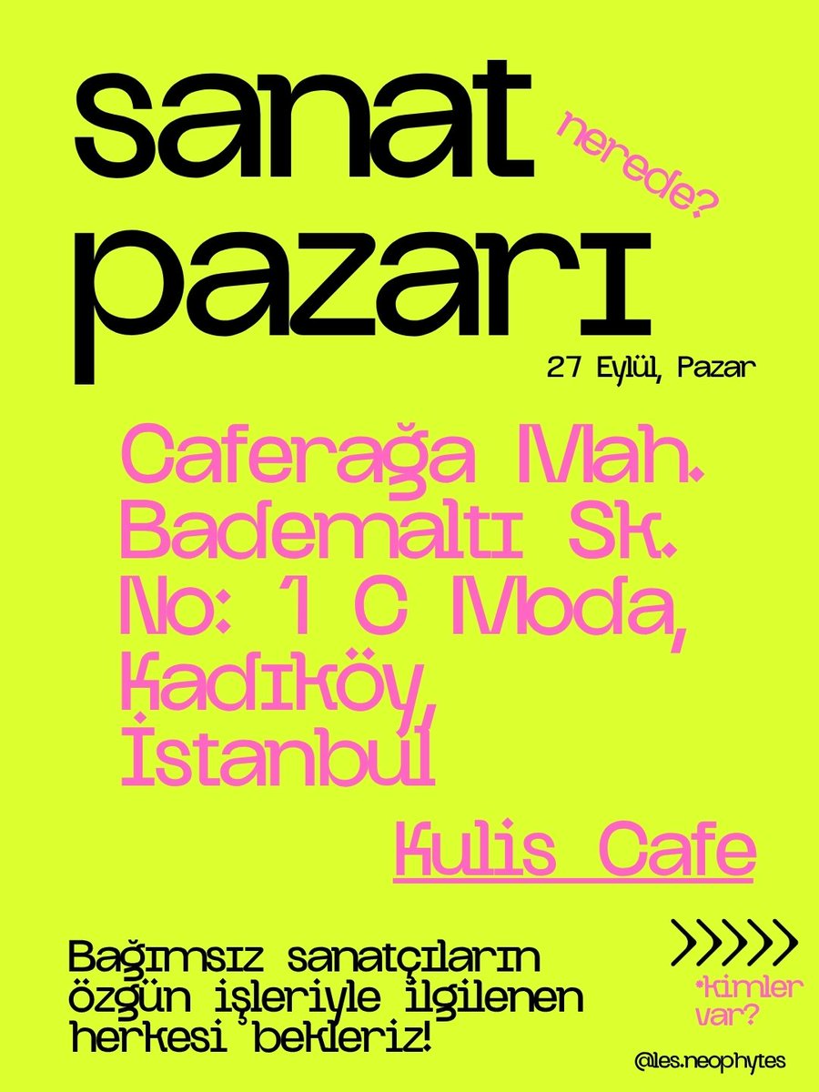 les_neophytes's tweet photo. bu Pazar Moda'da sanat ve tasarım pazarımıza bekleriz! 🎪 tüm bilgiler afişte ⏬ https://t.co/QPvKSbJYcv