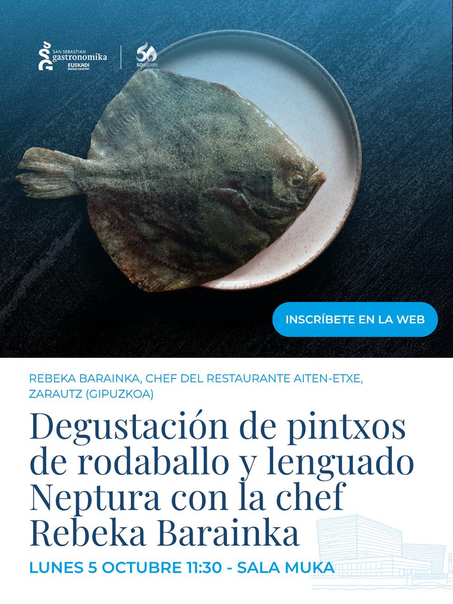 ssgastronomika's tweet photo. 🐟 Itsasotik pintxora. Del mar al pintxo.
Rebeka Barainka lleva a #Gastronomika2026 la alta cocina en miniatura con una degustación de pintxos de rodaballo y lenguado Neptura.
Creatividad, producto y tradición en pequeño formato. ✨
Inscríbete: https://t.co/MSheW6r9e7
#ssg26 https://t.co/duLL5qUoAr