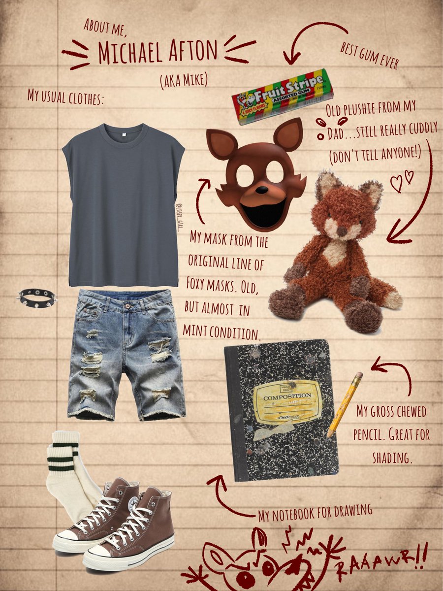 l0ser_g1rl_'s tweet photo. Made a logbook inspired Michael aesthetic board ❤️🦊 (kind of intended for fmfm Michael but it's pretty subtle??) https://t.co/8YH2zm5mU0