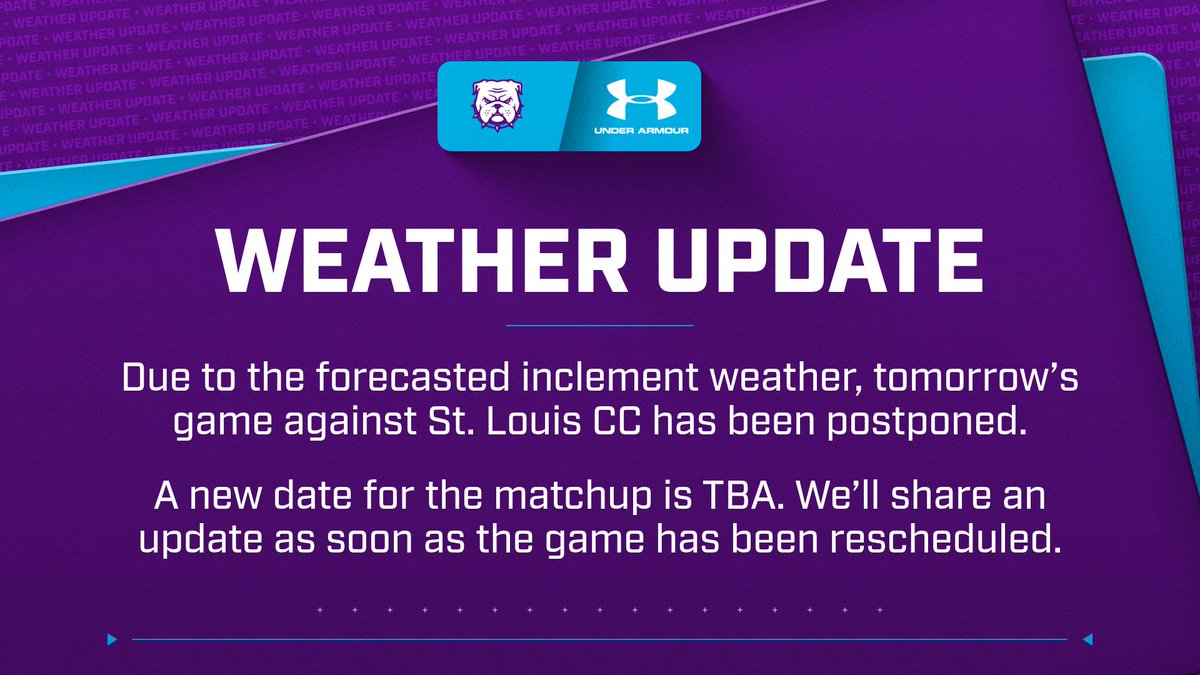 trumanstatesb's tweet photo. 🌧️ 𝐂𝐇𝐀𝐍𝐆𝐄 𝐎𝐅 𝐏𝐋𝐀𝐍𝐒 - Tomorrow’s game vs. St. Louis CC has been postponed due to forecasted inclement weather. We’ll keep you updated as we work to find a new date. Follow our social media for the latest schedule updates!

#gobulldogs | #setitearnit | #bulldogpride https://t.co/DdGouInYVH