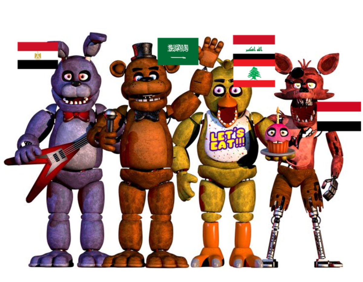 bonnieinflation's tweet photo. What if the fazbergang were......arab?👀 #fnaf #arab #FIVE_NIGHTS_AT_ABUMAUHMAD https://t.co/BmeoLwQcem