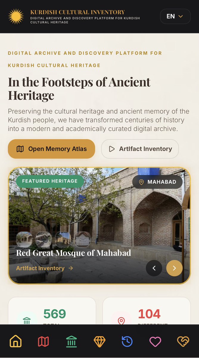 Yusufsaladin22's tweet photo. -BİLGİLENDİRME-

Bir süredir üzerinde çalıştığım, Kürt tarihi kültürel mirası temalı web sitesi/uygulama çalışmamda, Kürtler ve ataları tarafından 104 farklı şehirde 514 adet mimari eseri, isimleri tarihleri açıklamaları dönemleri ile kaydetmiştim.

Şimdi, çalışmanın ikinci kısmı olan "el işçiliği, çömlek/seramik, halı/kilim, portre, minyatür, el yazması/kitap, savaş aleti, gravür, tarihi paralar" ve benzeri varlıkların listeleneceği kısma geldik.
Bu kısımda örnek olması adına 50 eser ekledim.

Yorumlarda paylaşacağım linkten ulaşabilir siteyi izleyebilirsiniz.