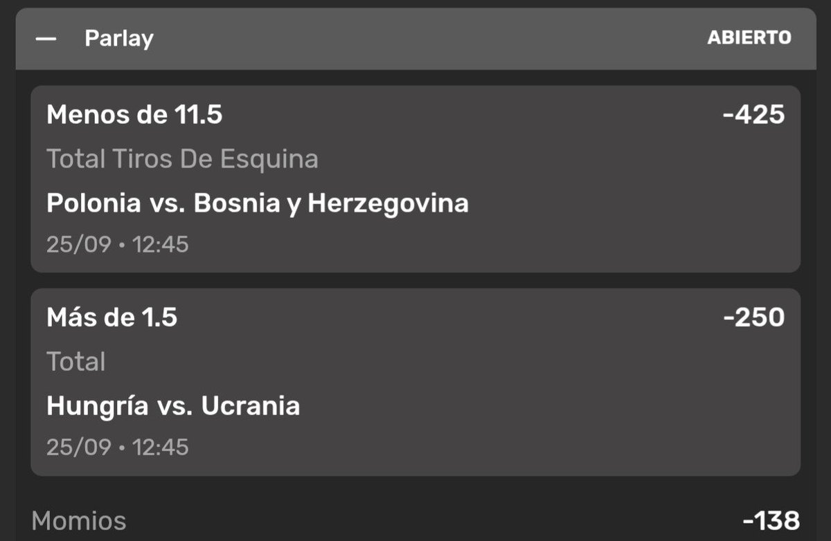 abuelopicks17's tweet photo. ¡Free pick!
⚽️ Nationals League 
👉 Polonia vs Bosnia U11.5 córners 
👉 Hungría vs Ucrania O1.5 goles
📈 Momio @1.72
💰 Monto $5%
https://t.co/6BXjo0lOCx https://t.co/qplhIuLTKS