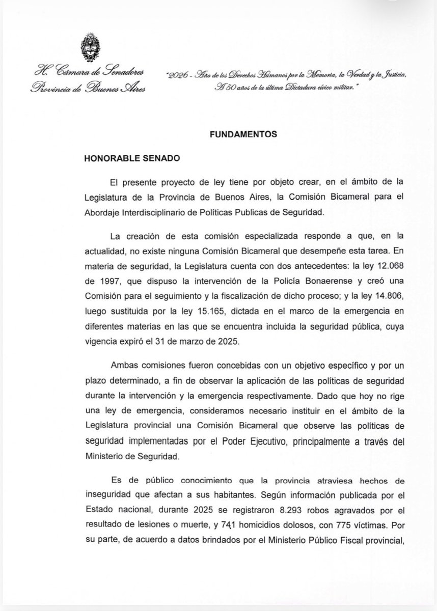 florenciarietto's tweet photo. Desde el bloque de senadores de La Libertad Avanza solicitamos la conformación de la bicameral de seguridad atento el baño de sangre en el que está sumergida nuestra provincia. https://t.co/9sfX990NUN