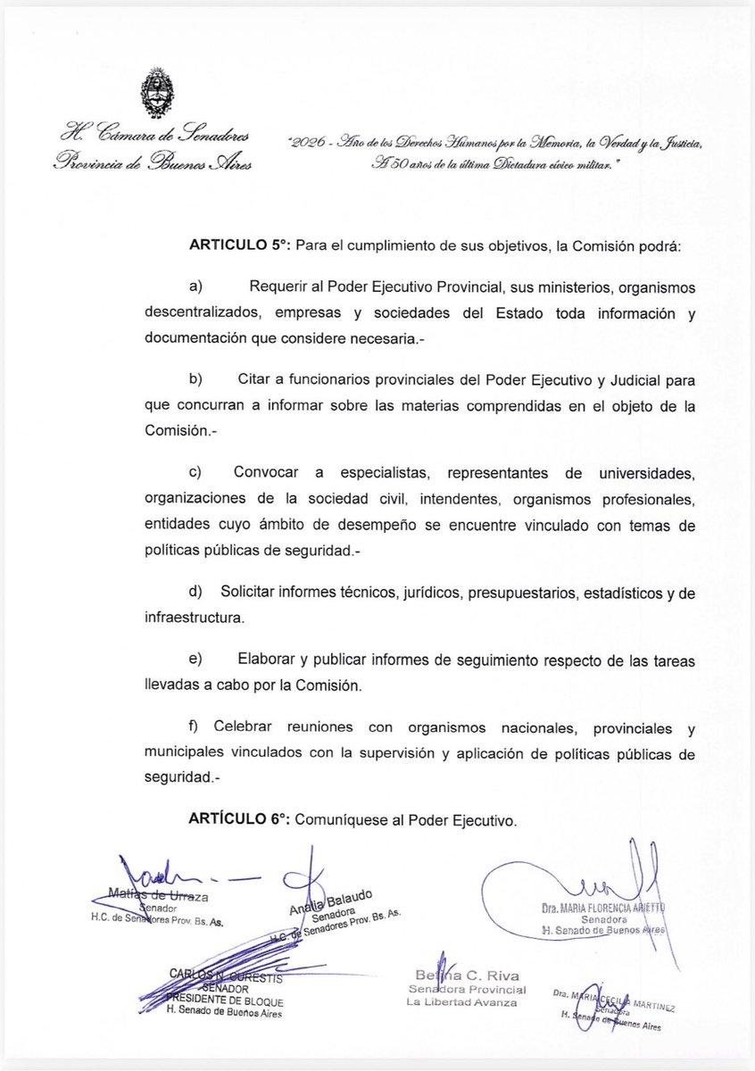 florenciarietto's tweet photo. Desde el bloque de senadores de La Libertad Avanza solicitamos la conformación de la bicameral de seguridad atento el baño de sangre en el que está sumergida nuestra provincia. https://t.co/9sfX990NUN