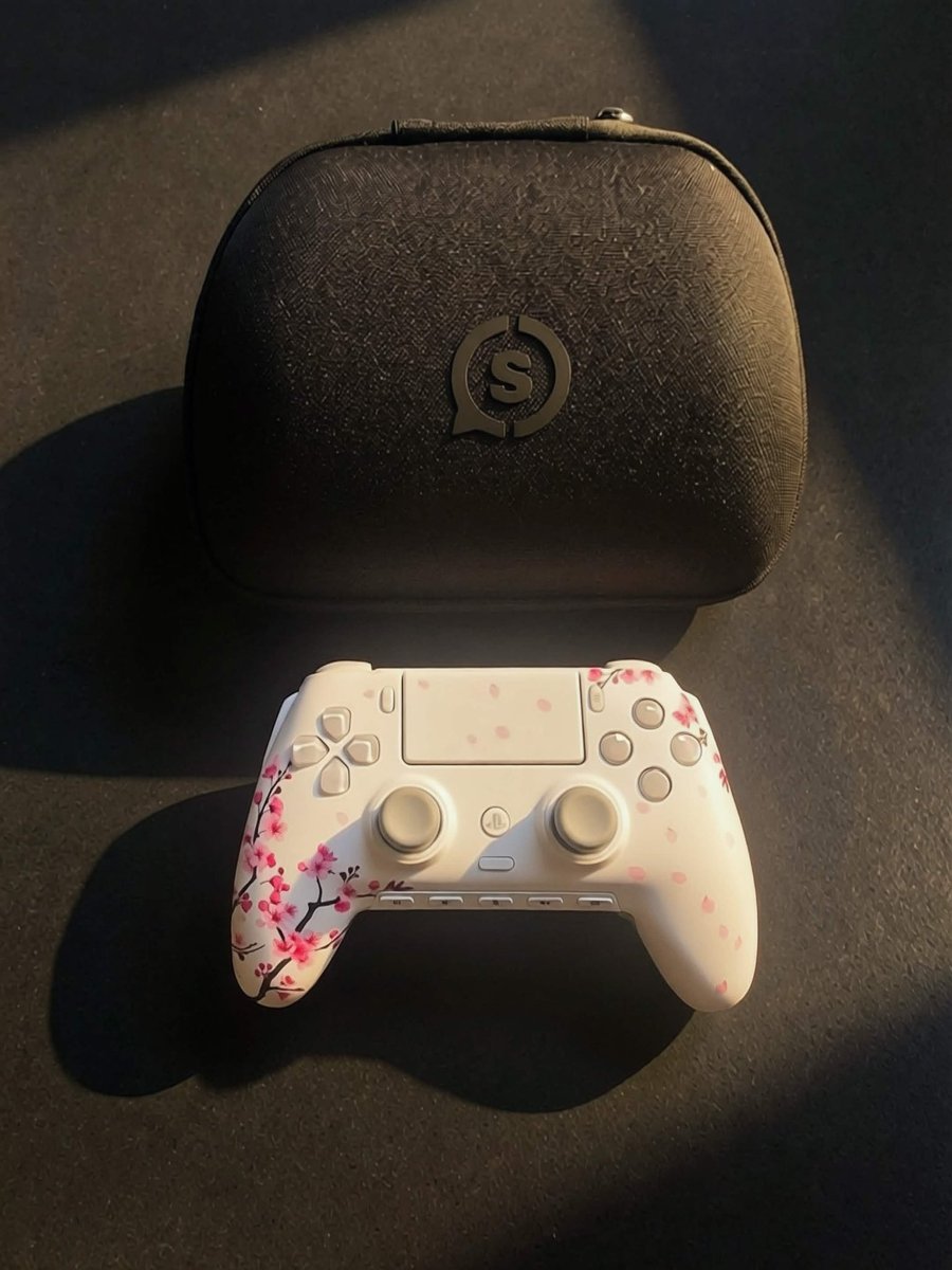 Girlybella's tweet photo. Loving this new Omega Cherry Blossom controller 🤍 Thank you @ScufGaming  @ClapMNG https://t.co/Drxr6heihW