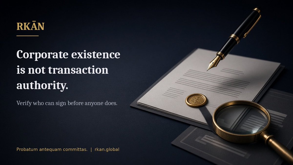 DHoward_N01's tweet photo. A company can be registered and in good standing, yet have no authority to do the deal in front of you.

We verify who can sign, who owns it and whether the assets are real, before capital is committed.

#DueDiligence #KYC #RKAN  #AML #EDD #DD https://t.co/3Gy4mOMBvj