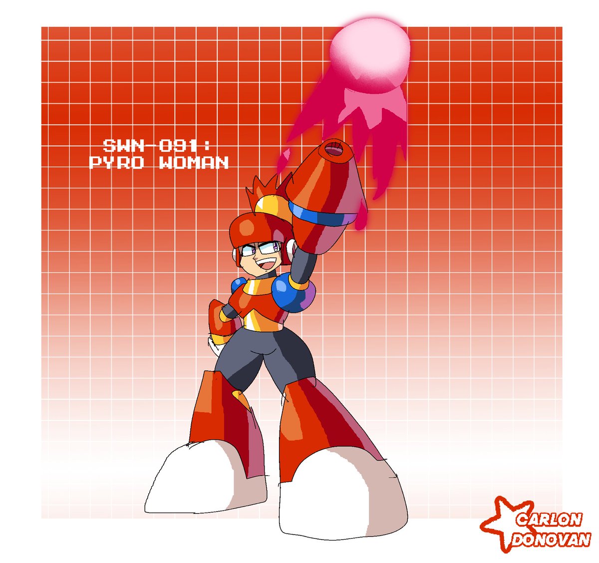 CenterDon20XX's tweet photo. SWN-091: Pyro Woman
Weapon:  Pyro Burner
Stage: Pyrotech Show Stage #megaman #MegaManFanArt #MegaMan #Capcom https://t.co/TRfCsIamdH