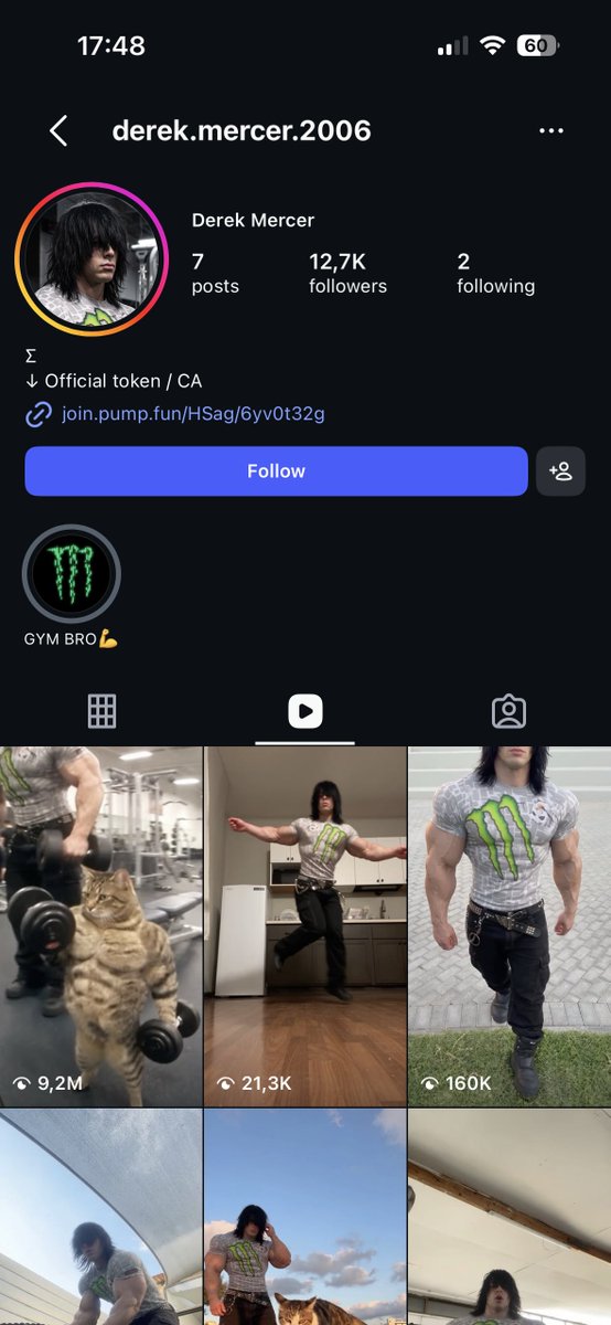 Hamzaaadzn's tweet photo. you genuinely don't have to exist on the internet anymore.

this account made its first post like two weeks ago with a couple of boxing moves overlaid on a video and it's already sitting at 239,000 followers, all getting funneled into a memecoin.

dude doesn't have a face, a name or even a pulse and he's out here outearning your entire marketing department.

it works so well there's now a whole market for these accounts. your favorite creator could be running three of them right now.

if you run a brand and looking for AI workflows that replace your editor, designer and content team. Follow me, i share everything i build for free.