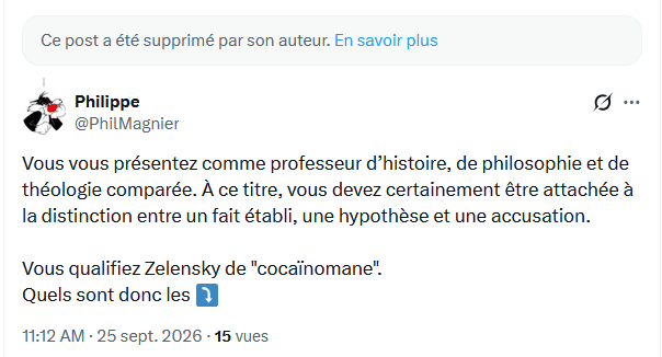 PhilMagnier's tweet photo. @Linformatrice1 

Donc aucune réponse, tweet simplement supprimé, vous déclarez ou devrais-je dire vous accusez et lorsque vous êtes questionné sur vos preuves, l'accusation disparait.

Plus simple que de se justifier.
https://t.co/j33R678iDx https://t.co/MvkXcg9t9W
