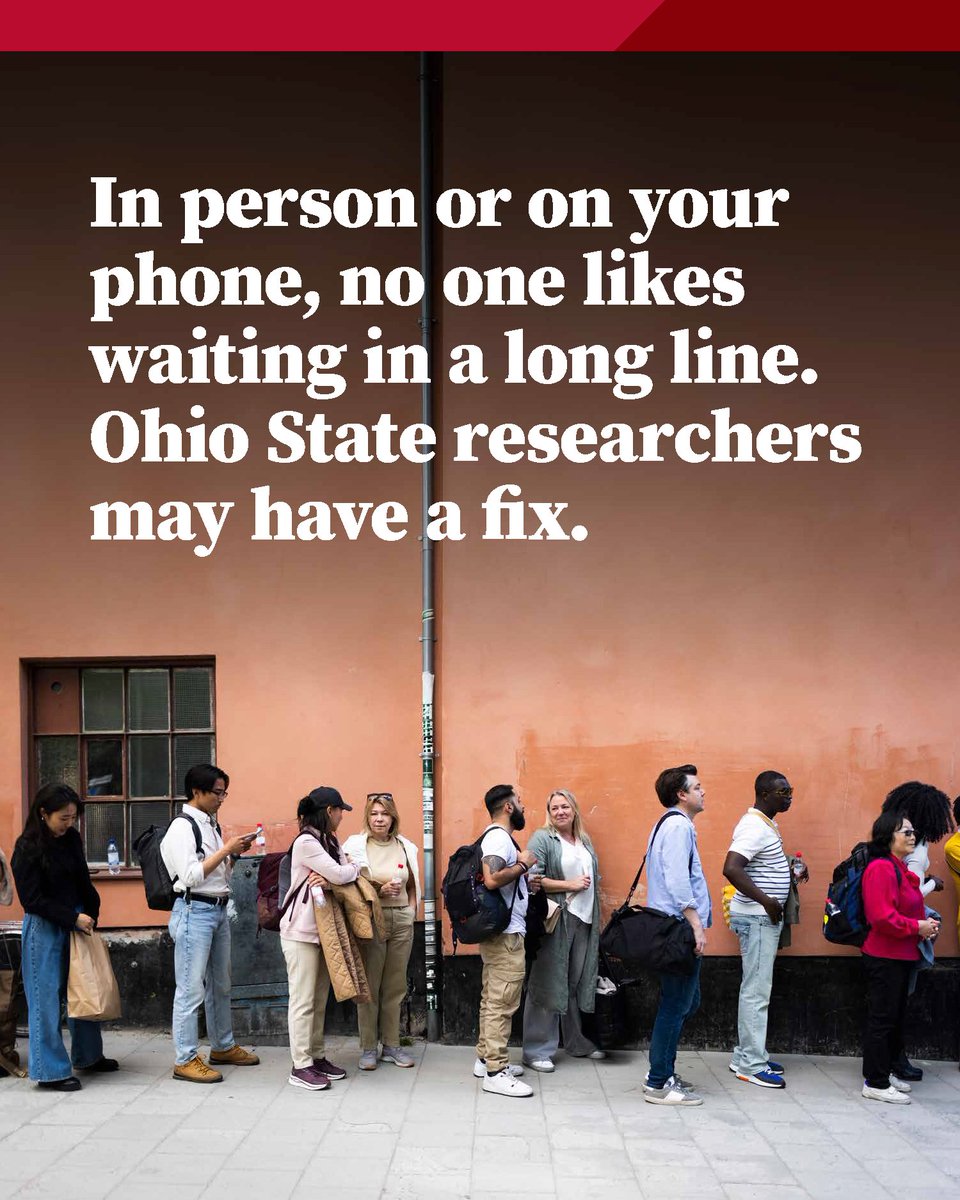 OhioState's tweet photo. You refresh the page, but your place in line hasn’t changed. What gives? Researchers in @OhioStateCSE are testing ways to reduce congestion and smooth the process for all sorts of services that use queuing systems. 🧍🧍🏻‍♀️🧍‍♂️ https://t.co/MKLIu8nCSi