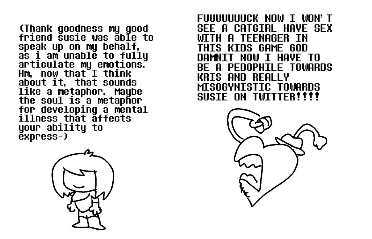 fambramb's tweet photo. It's funny in game but like many things in deltarune weirdos ruin it https://t.co/Qy1xMxHuZP