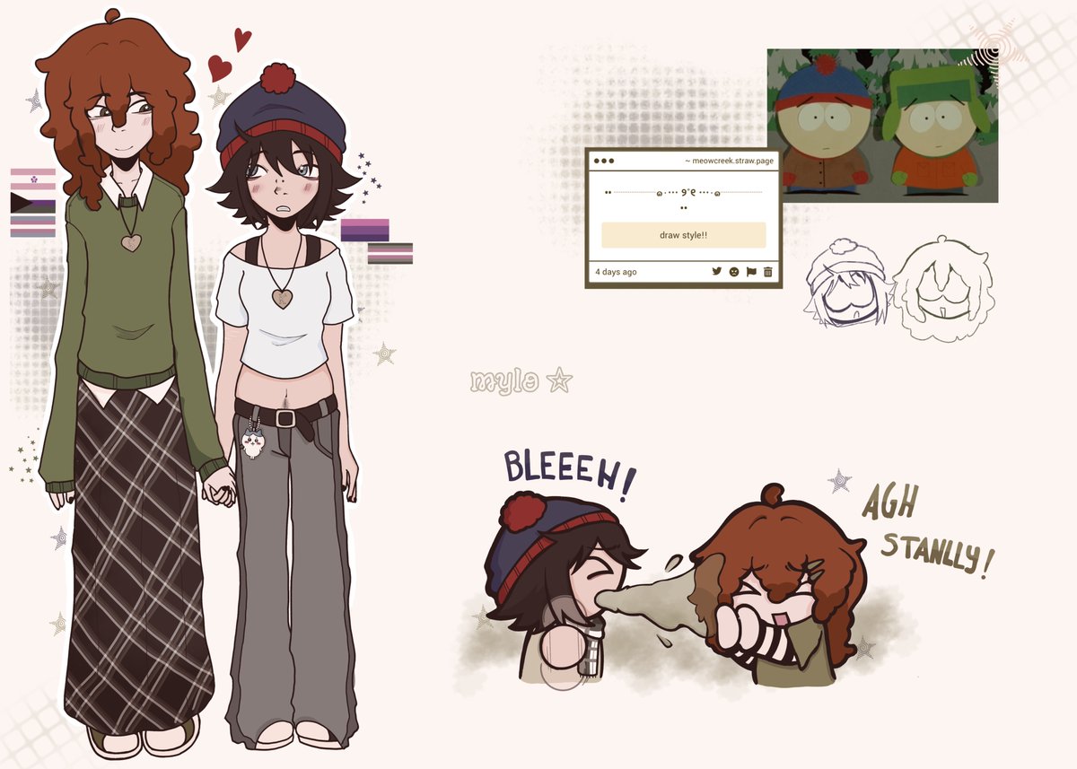 mylo_creek's tweet photo. ☆ 𝘥𝘳𝘢𝘸 𝘴𝘵𝘺𝘭𝘦!!
Since you didn't specify exactly, I decided to do a genderbend (´•ω•`) 💙💚
#spstyle #spstan #spkyle 
https://t.co/Zhlak4lv8J https://t.co/0Gy18uqvYn