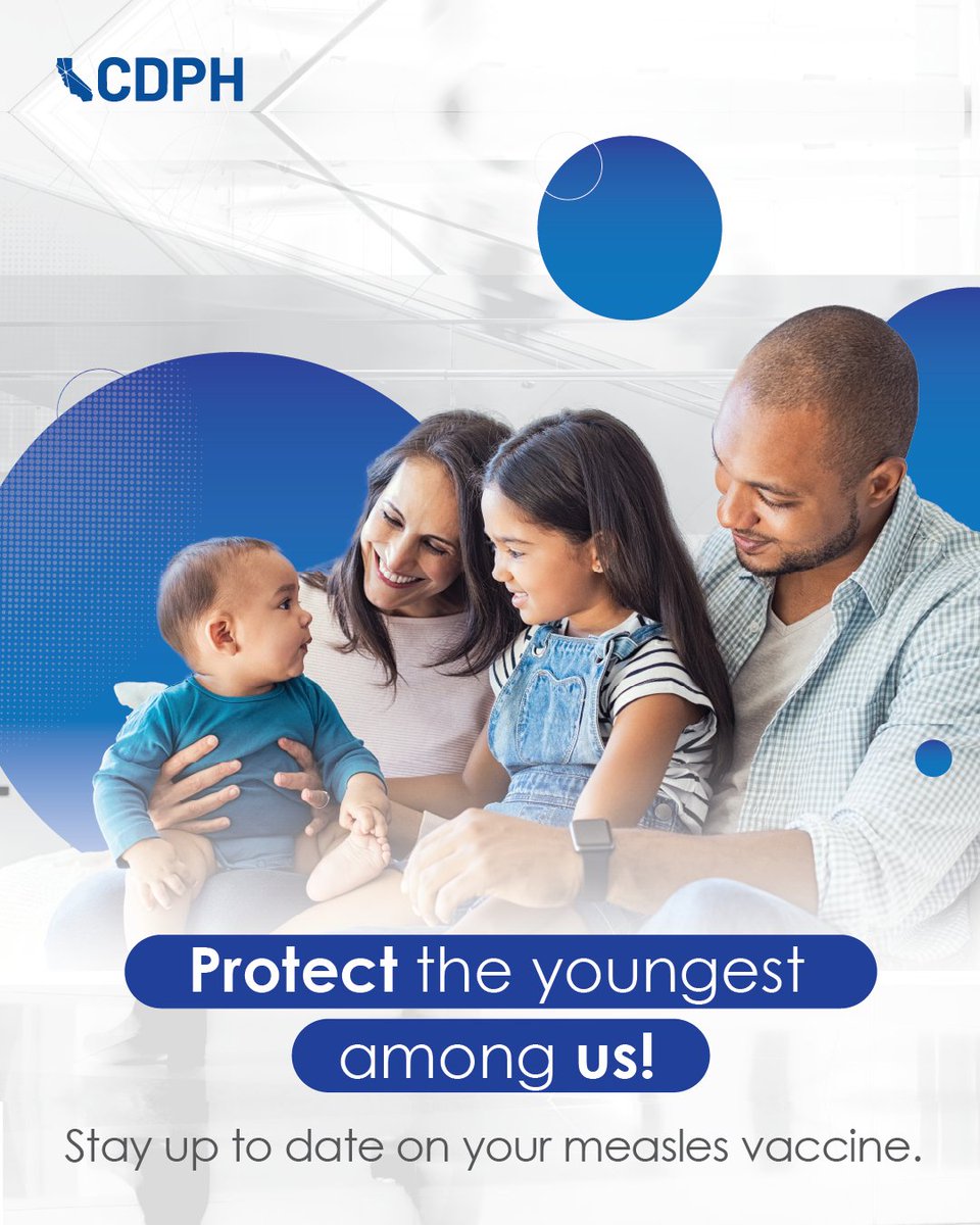 CAPublicHealth's tweet photo. Measles is an extremely contagious virus​. Make sure you and your family are up to date on your measles vaccine to stay protected. 

​Find more vaccination information at: https://t.co/J3G48Fqm1V https://t.co/QG8AerTBpQ