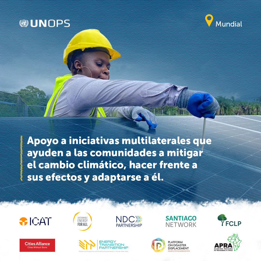 UNOPS_es's tweet photo. Para hacer frente a la crisis climática necesitamos algo más que promesas. 

UNOPS ofrece soluciones prácticas para salvar la brecha de implementación y convertir las ambiciones globales en #AcciónClimática a nivel local.

➡️ https://t.co/Qf6HgiLiss https://t.co/CQyfeSMm5i