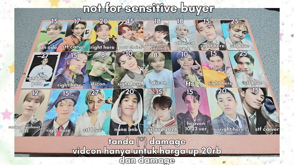 wonw00lovey's tweet photo. #wts yuk jajan pc dan perintilan harga receh, min pembelian 30rb yaa

🏡 dom sulsel
❌️ exc adm 25% dan pack
✅️ keep event w/dp
🍊 co by oren

bole dm klo mau bertanya-tanya, take banyakan nnti ada diskon lagi 😍
#seventeen #carat https://t.co/OUr536T04Z