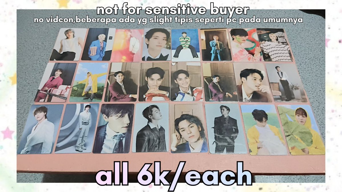 wonw00lovey's tweet photo. #wts yuk jajan pc dan perintilan harga receh, min pembelian 30rb yaa

🏡 dom sulsel
❌️ exc adm 25% dan pack
✅️ keep event w/dp
🍊 co by oren

bole dm klo mau bertanya-tanya, take banyakan nnti ada diskon lagi 😍
#seventeen #carat https://t.co/OUr536T04Z