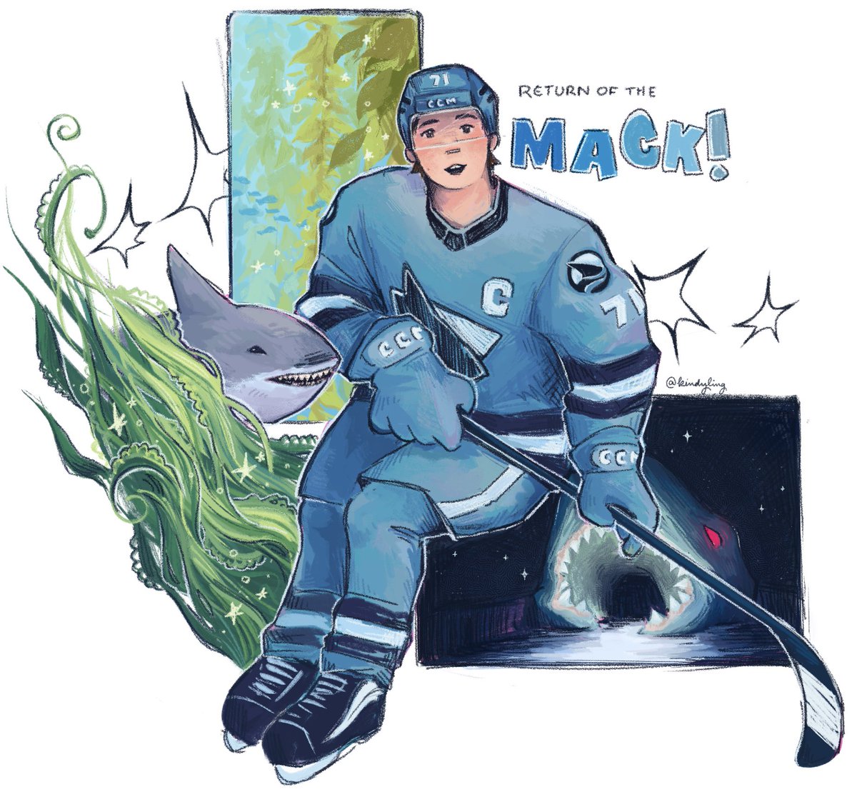 kindyling's tweet photo. when ur team kinda awesome ur future teal af and ur captain mack #turnitallteal https://t.co/hPms5bOW7Q