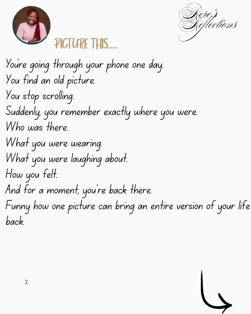 Oluwaranti12974's tweet photo. Some memories remind you of a version of yourself that was simply happy.
Maybe those moments can tell you something about what you need more of now.
πΏ Day 19/100
#100DaysToMeetMyself #SelfDiscovery #MyStory https://t.co/2ouSBfBHg9