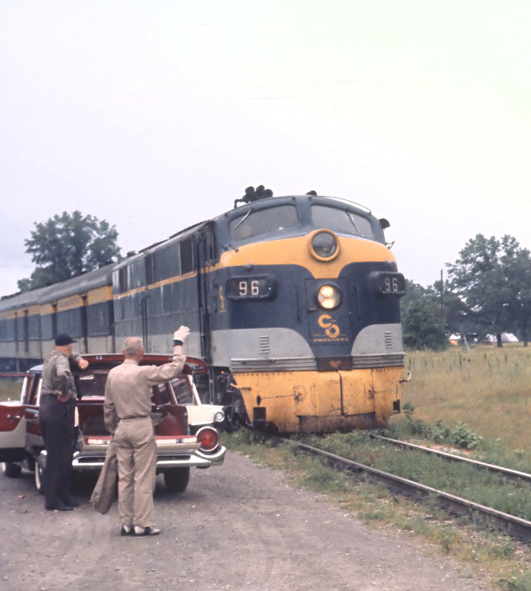 MDOT_Rail's tweet photo. #FBF Chesapeake and Ohio Railroad passenger trains on the Grand Rapids – Traverse City – Petoskey route passing through the Baldwin area in the early 1960s. Photos by and courtesy of Rick Burn.  #railhistory https://t.co/dGe5yPaYqc