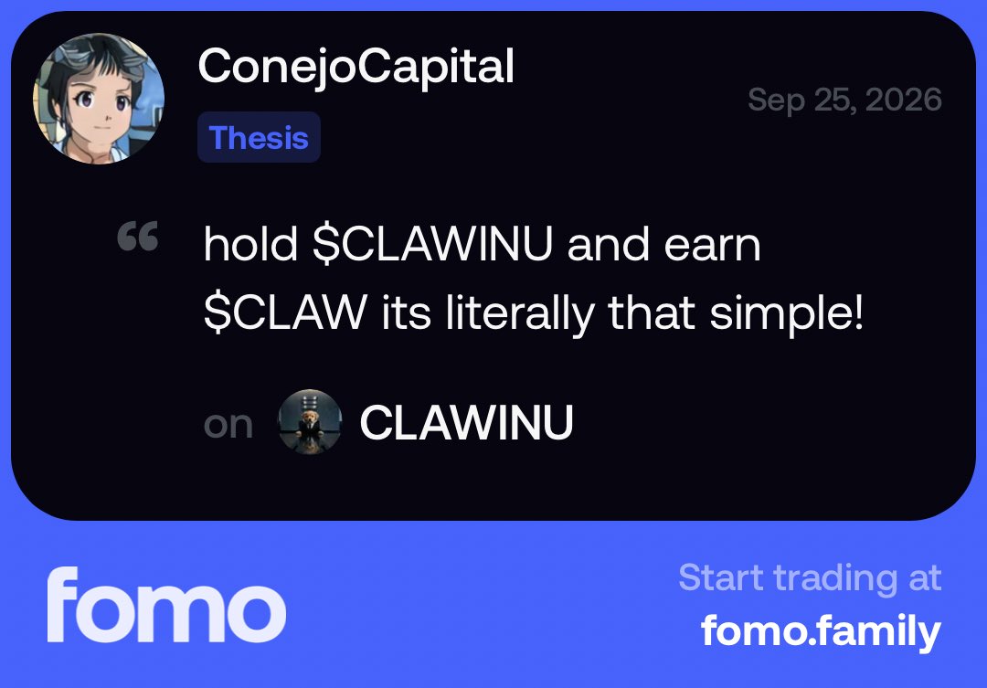 ConejoCapital's tweet photo. @imsambba @clawpumptech @solana they will countertrade me but: hold solana:4a2FboyiDdzW6bsg6AXToMt7rN8Fw2MfaRbtT7YhcYFn AND EARN solana:739dnZEG4yaBWFsY8L8ZwrfhGG6dhtCSercW8Umspump https://t.co/LpJ7unfudy