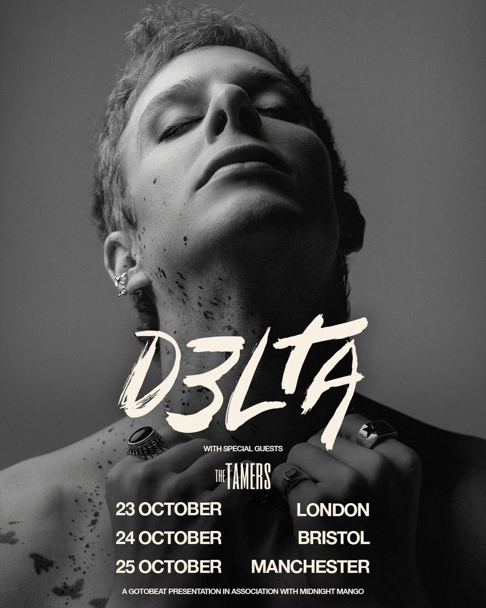 thetamersuk's tweet photo. We're super excited to be heading out on the road with @D3lta this October to support the UK leg of his tour!

Fri 23 Oct – London
Sat 24 Oct – Bristol
Sun 25 Oct – Manchester

Tickets at the link in bio. We look forward to seeing you all again! 🎸

#thetamers #D3lta #UKtour https://t.co/1sbz9i0g6G