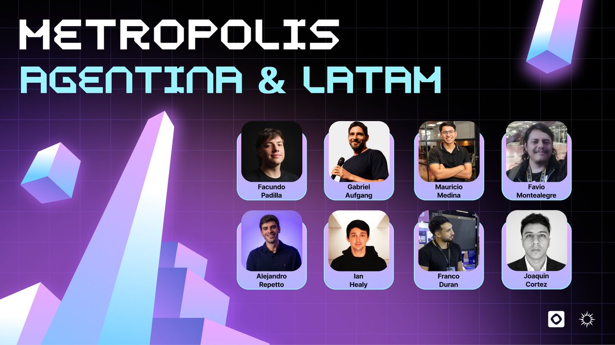 crecimientoar's tweet photo. MENTORS — MONAD METROPOLIS

Meet some of the mentors who will be guiding builders at Monad Metropolis events across Argentina and Latam.

Thank you for sharing your time and experience with the community. They are @facundopadilla_, @Gaufgang, @mauriHm_, @FavioMontealeg1, @AleRepetto5, @akaiancho, @fdurandev and @joadata____