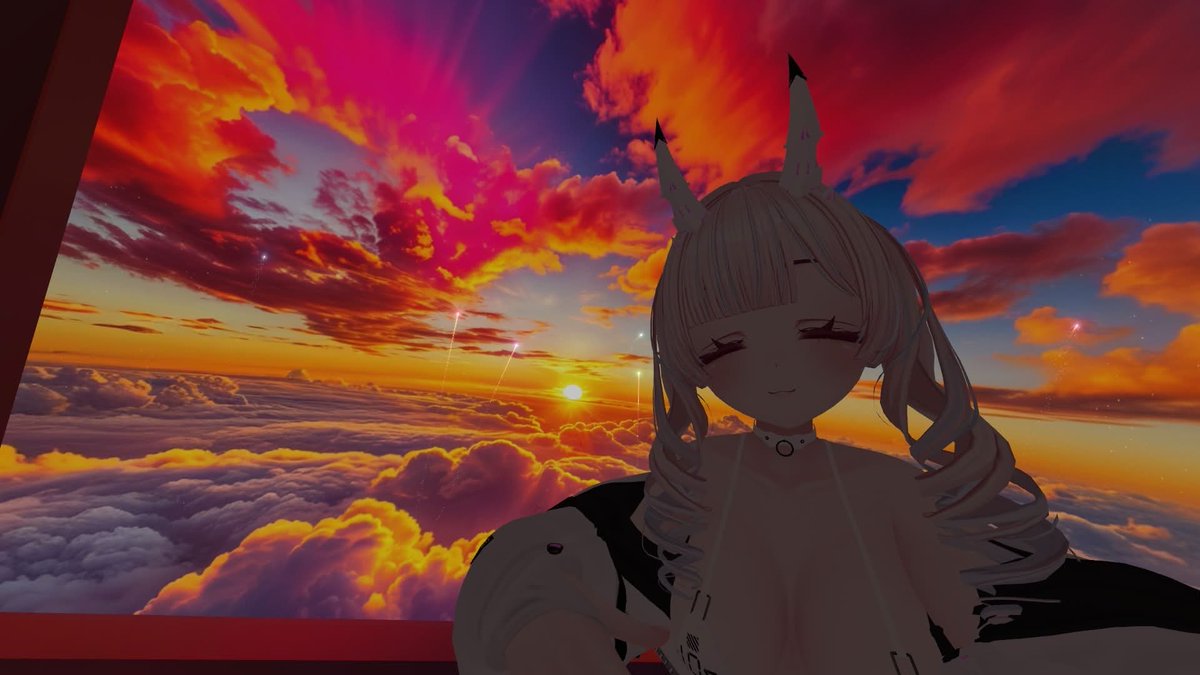 SongbirdXayah's tweet photo. Come watch some fireworks with me~ 🌅💖🎆🎇🎆

#VRChat #VRPhotography https://t.co/cuvSCYAqSH