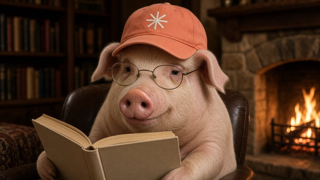 anthropigsol's tweet photo. studying the docs. the pig never stops learning. https://t.co/UTLIVRzaaK