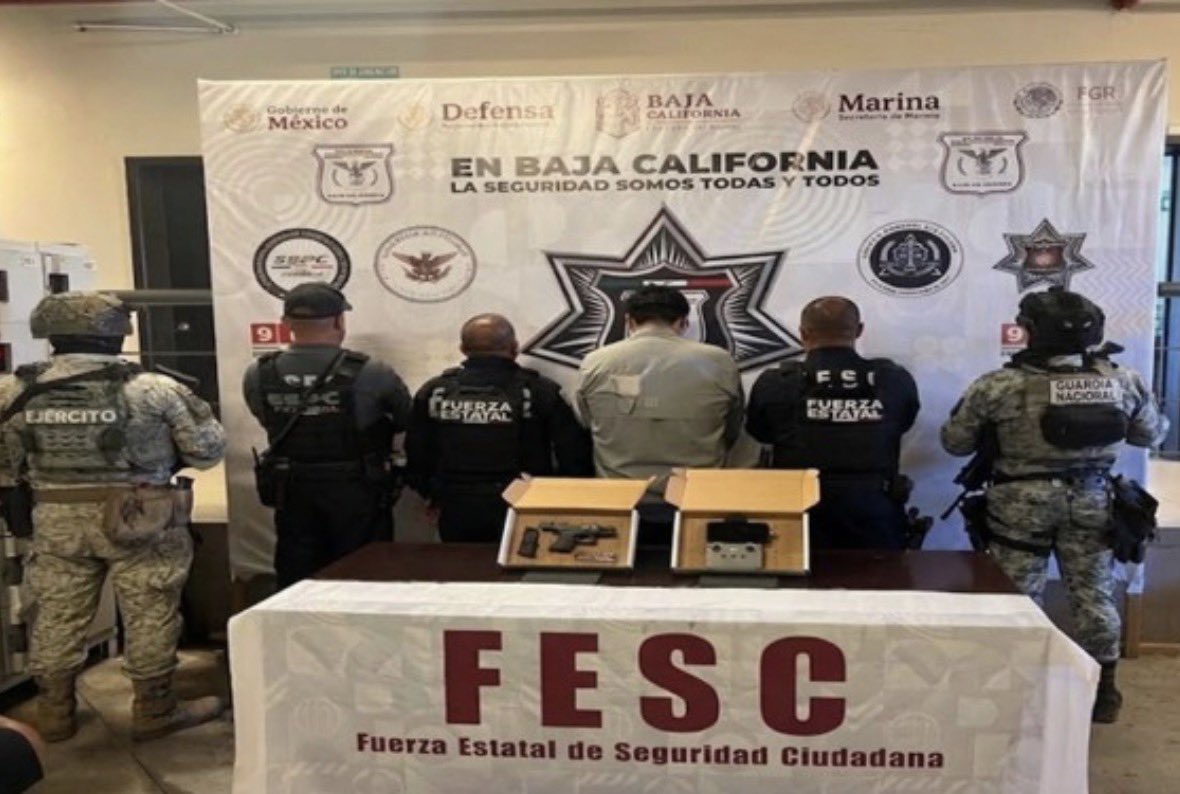 AliBradleyTV's tweet photo. ICYMI: Five cartel drones taken down as the U.S. and Mexico tout a series of new blows against organized crime on both sides of the border.

Mexico’s Defense Ministry says its Army disabled five drones being used by organized crime for drug and human trafficking during a two-week binational operation called “High Eagle” along the Tijuana-San Diego border.

One of those drones was initially detected on the U.S. side before crossing into Mexico, where Mexican troops neutralized it after receiving information from @CBP. 

The operation also resulted in one arrest and the seizure of a firearm, magazines and ammunition.

And it wasn’t just drones.

The U.S. Embassy in Mexico says the two countries also seized 1.3 tons of methamphetamine, 10 kilograms of fentanyl and 27 tons of chemical precursors — while stopping weapons from being trafficked to the cartels.

Mexican and U.S. officials met afterward to evaluate the operation, saying it disrupted criminal activity along the border and strengthened information sharing between the two countries.

@FGRMexico @GabSeguridadMX @USAmbMex