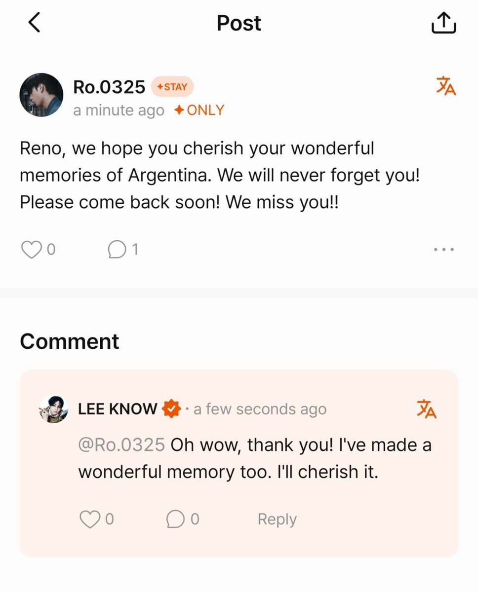straykidsxzone's tweet photo. LEE KNOW ME RESPONDIÓ EN BUBBLE SOBRE ARGENTINAAAAAAAA

Lee Know, esperamos que atesores tus maravillosos recuerdos de Argentina. Nunca te olvidaremos! ¡Vuelve pronto! Te extrañamos!

Lee Know: Oh wow, gracias!hice grandes recuerdos, también lo atesoraré!

SOKSKSJSNSKWJSLSNSMS https://t.co/2IzVl8s1RQ