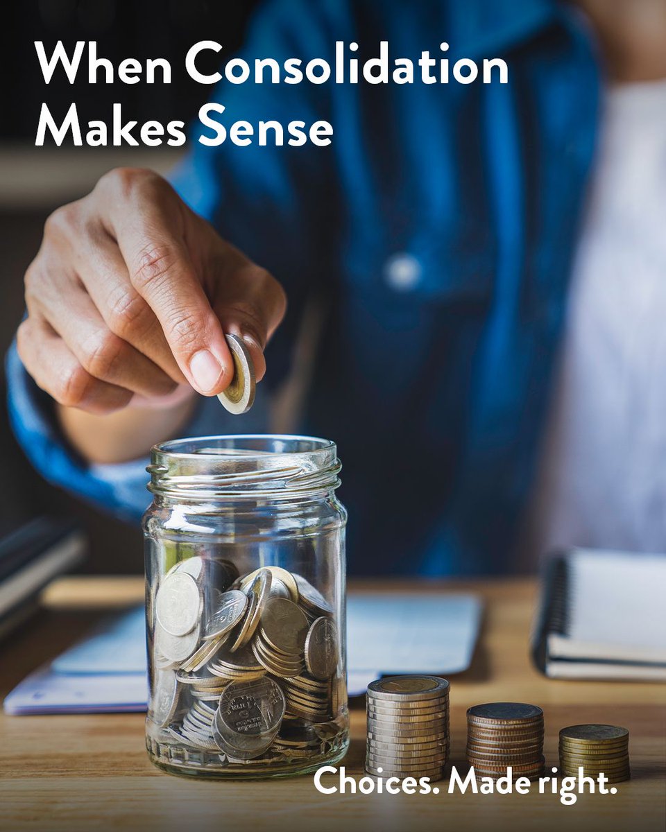 Memberschoicecu's tweet photo. Thinking about consolidating your debt? Make sure you understand the terms. A loan with a lower interest rate can help pay off high-interest debt. Check your credit score to see what rates you may qualify for, and be sure to account for any upfront fees. You’ve got this! https://t.co/57neEmUrEa