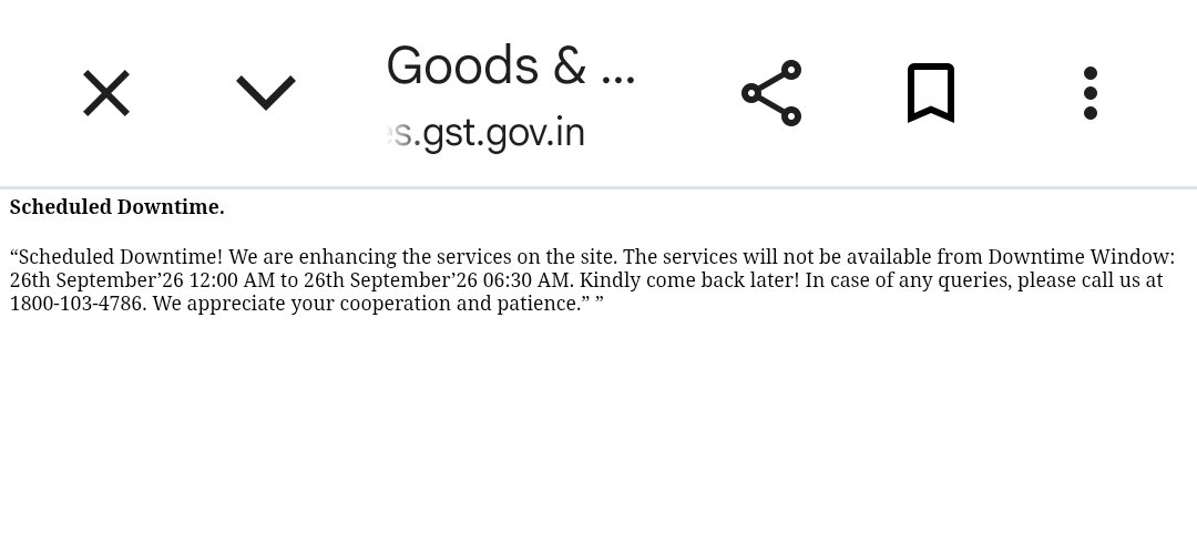parasjn72's tweet photo. HowGST Portal is currently under scheduled downtime. With the Tax Audit deadline of 30 September approaching and the GST website unavailable, we request the Government to extend the deadline to 31 October 2026 for all taxpayers and professionals.
#TaxAuditReport26 #DueDateExtensi https://t.co/8fo1RfwdPB
