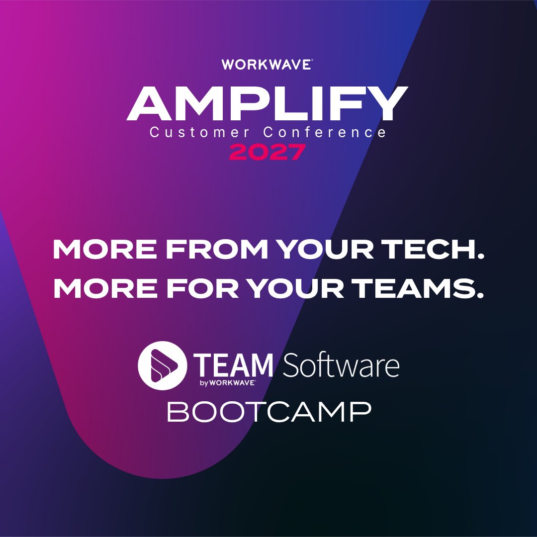 TEAM_Software's tweet photo. 💻 Ready to get more out of your #TEAMSoftware solutions?

Choose from two hands-on #Bootcamp tracks at #WorkWaveAMPLIFY27 and build practical skills in WinTeam, eHub, TeamTime and more!

🎟️ Included with your conference ticket.

Register now: https://t.co/yZtmaD2rcg https://t.co/8nwnPdg1NE