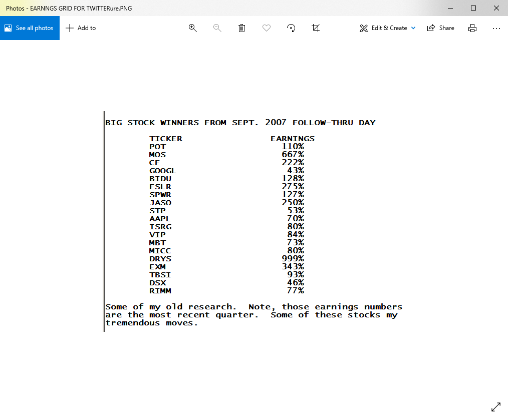 PatrickWalker56's tweet photo. We use numbers to screen for super stocks. That helps us MAKE MONEY. Note the NUMBERS!  #missionwinners https://t.co/oUB1lvzFz0
