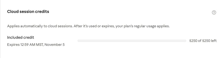 LLMJunky's tweet photo. Don't forget to claim your $250 in free Cloud Credits for Claude Max plans!

You have until Oct 8th to claim, and Nov 5th to use all the credits.

Cloud agents are a game changer honestly. Do not dismiss them as a novelty. 

To claim, head to your "Usage" tab in Claude Desktop or website.