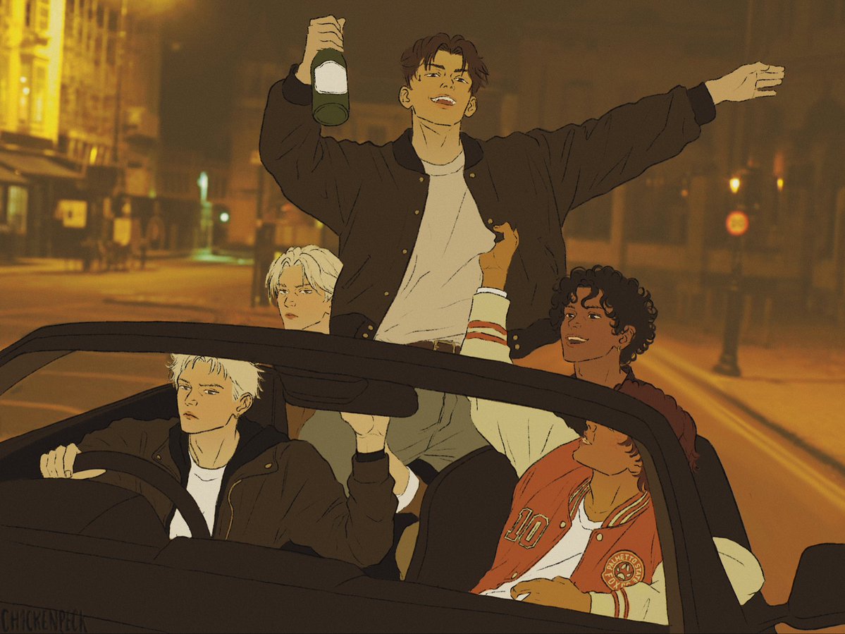 ch1ckenpeck's tweet photo. the monsters on a night out feat. a very drunk Kevin #aftg https://t.co/u3T6gXhx6t