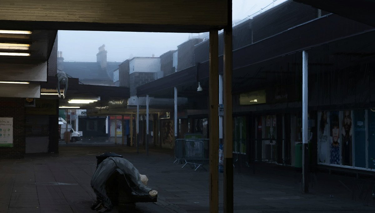 scully1888's tweet photo. Was browsing @SilentHill Townfall concept art and my jaw dropped. Was back in my hometown tonight so I had to take a photo.

There are many ways to mock my beloved Coatbridge, but “your home’s so grim it was concept art in a Silent Hill game”is new, so cheers @jon_ScreenBurn 😉 https://t.co/a9iVddVFiX