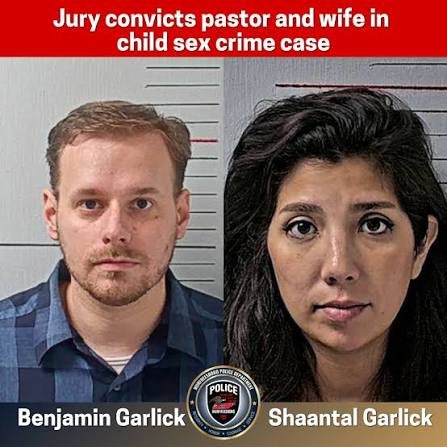 MAGAts_Exposed's tweet photo. Meet MAGAt traveling pastor Benjamin Garlick, 35, who was found guilty on 16 counts, including seven counts of aggravated rape of a child and six counts of aggravated sexual battery, resulting in an immediate sentence of life in prison without parole. , in Rutherford County, Tennessee. 

The Murfreesboro Police Department Special Victims Unit launched its investigation into the couple on August 15, 2023, after receiving a report concerning a 5-year-old child. Investigators ultimately uncovered two additional young victims who suffered abuse between 2021 and 2023. 

His wife, Shaantal Garlick, 32, was also convicted by the Murfreesboro jury for her direct involvement in the abuse. She was found guilty of facilitation of aggravated rape of a child and aggravated child neglect for enabling her husband's actions and failing to protect the victims. Both defendants are currently held at the Rutherford County jail ahead of a final sentencing hearing scheduled for November 10, 2026, which will determine Shaantal's full sentence and the remaining counts for Benjamin. 

Because the couple operated a traveling evangelical ministry that targeted Hispanic communities across multiple states, law enforcement officials believe there may be additional victims nationwide.